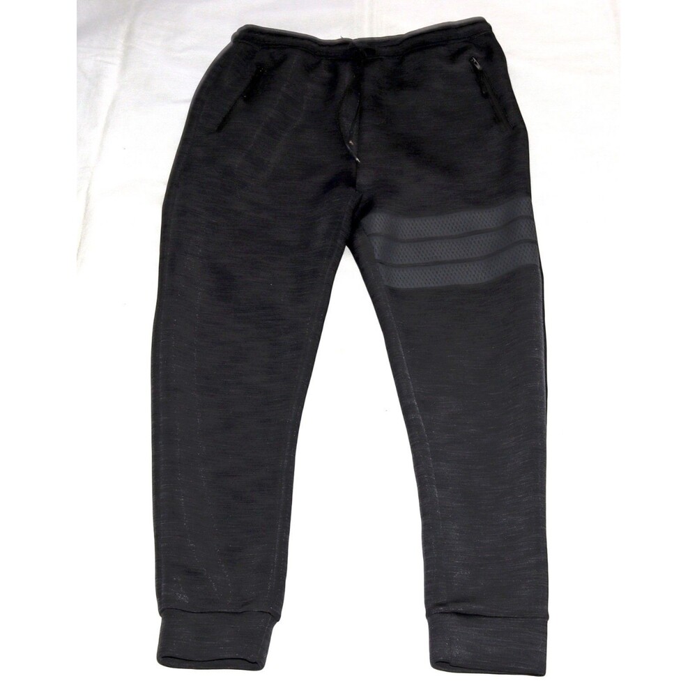 Public Record Men’s Black Stripes Joggers Sweatpants Size Large